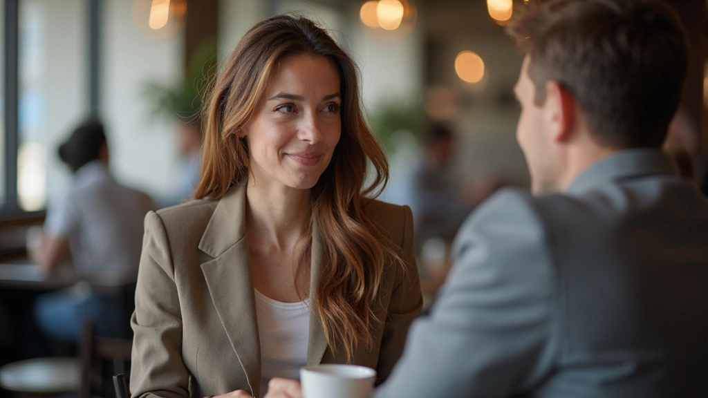 Person engaged in active listening during a one-on-one conversation, demonstrating focused attention and open body language